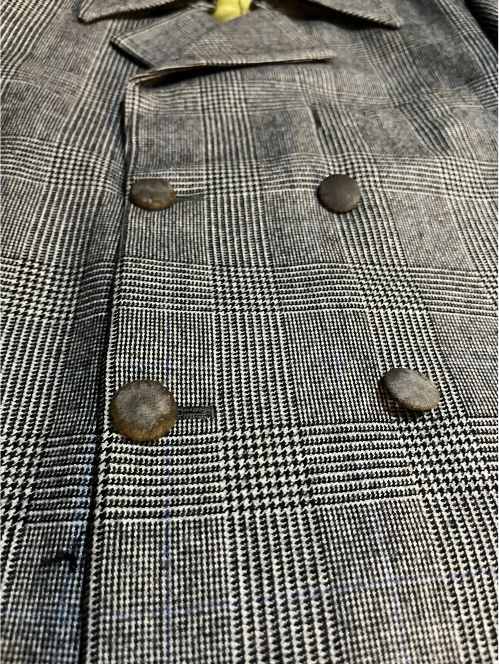 VTG 70s Jacques Esterel Paris Men's Wool Suit 40R 32x30 Double Breasted Plaid